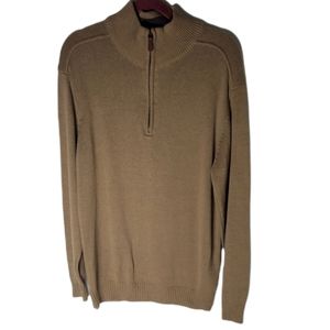 Oscar De La Renta zip up mock  neck pull over long sleeve sweater size large